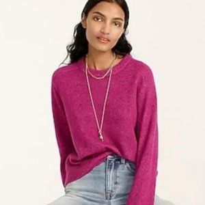 J Crew relaxed saddle sleeve crewneck sweater - fushia